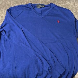 Blue polo sweater